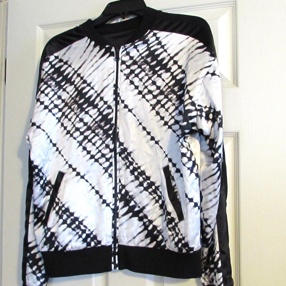 Blanc Noir Reversible Silk Bomber Jacket M